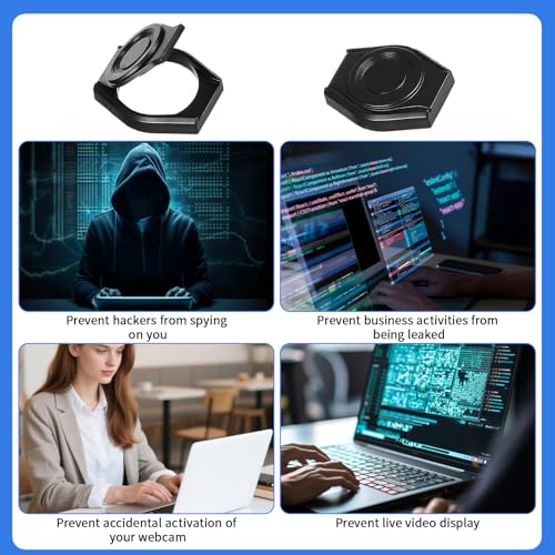 2Pcs Universal Webcam Privacy Cover Desktop Computer Camera Cover | Webcam Cover for Laptop Lens Shutter Cap Hood Plastic Streaming Web Camera Covers Clip for Laptop, Computer Black