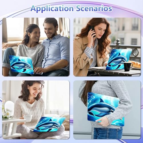 Laptop Skin Sticker Decal Cover,Cute Dolphin | DIGTIALL Universal Laptop Skin Sticker, Waterproof Removable Notebook Decal Protector Cover for 12 13 14 15 Inch Laptops - color: Cute Dolphin