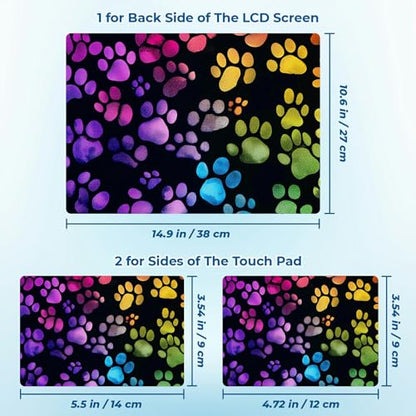 Reusable Universal Laptop Skin Sticker, Cut to Fit for 11.6–15.6 Inch Laptops, Waterproof Protective Film, No-Residue - Rainbow Paws - color: Rainbow Paws