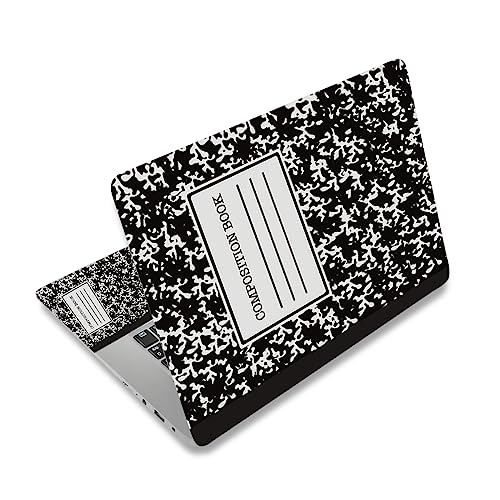Laptop Skin Sticker Decal for 12" 13" 13.3" 14" 15" 15.4" 15.6 inch Laptop | Vinyl Skin Sticker Cover Protector Notebook PC (2 Wrist Pad Skins Included), Decorative Waterproof, Black Composition Book - color: Black Composition Book