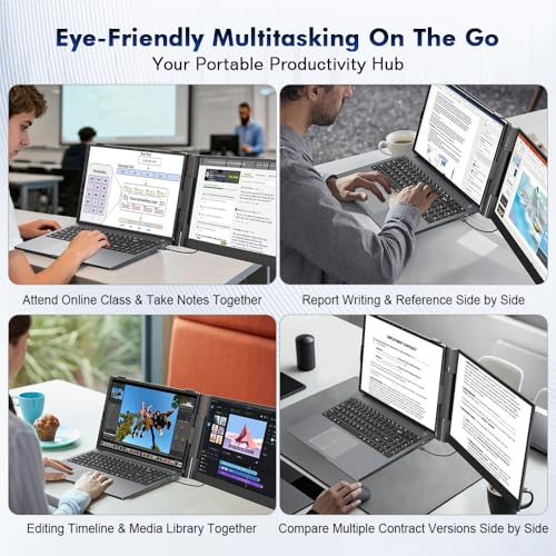 Blackview Laptop Screen Extender 14" FHD IPS, 1.3lbs 0.17" Ultra-Slim | 4.5mm ultra-slim, 14" 1080 FHD IPS, 180° rotate, dual-screen, plug & play, USB-C/HDMI, works with Mac/Windows/Android/Switch - color: SCM6