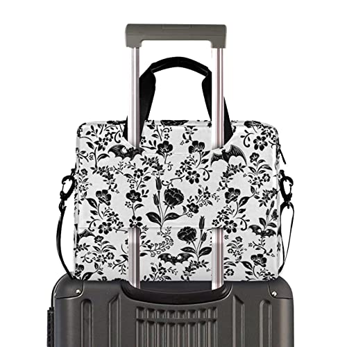 Laptop Bag 15.6 inch, Waterproof Laptop Case with Strap, Protective Laptop Carrying Case for Women&Men, Goth Bat Foral - color: Goth Bat Foral