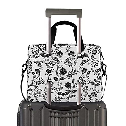 Laptop Bag 15.6 inch, Waterproof Laptop Case with Strap, Protective Laptop Carrying Case for Women&Men, Goth Bat Foral - color: Goth Bat Foral