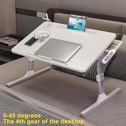 Laptop Bed Tray Table, Adjustable Laptop Bed Stand, Portable Standing Table with Foldable Legs, Foldable Tablet Table for Sofa Couch Floor Black - color: Black