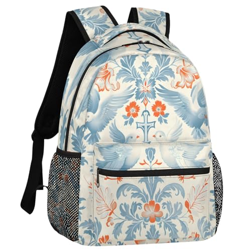 Flower Bird Backpack for Women Men Shoulder Computer Laptop Adults Backpack Vintage Floral Sports Hiking Gym Workout Travel Casual Daypack - color: Multicolor 13