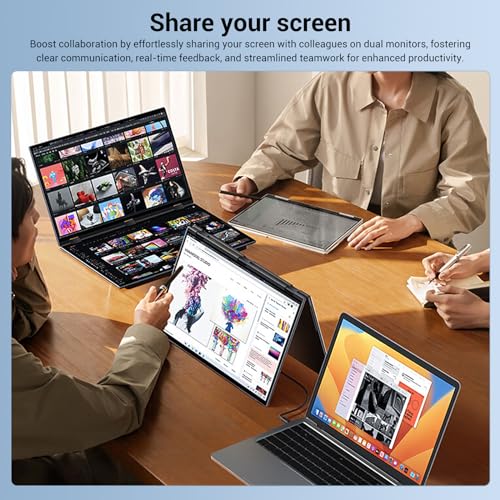 InnoView 18.5" Laptop Screen Extender 115% sRGB Dual Monitors Stacked Folding Triple Monitor (Wins/Mac) 1080P Triple Portable Monitor for Laptop 90°/180° Automatic Rotation