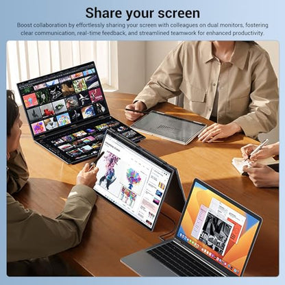 InnoView 18.5" Laptop Screen Extender 115% sRGB Dual Monitors Stacked Folding Triple Monitor (Wins/Mac) 1080P Triple Portable Monitor for Laptop 90°/180° Automatic Rotation