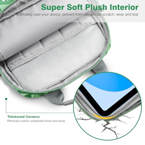 Dadanism 9-11 Inch Tablet Sleeve Bag Carrying Case with Shoulder Strap | Fits iPad (A16) 11", iPad 10th Gen 10.9", iPad Air M4/Pro M5 11", iPad 9/8/7th 10.2", Galaxy Tab A11+ Plus 11", Cyan+Flower - color: Cyan+flower, size: 9-11 Inch