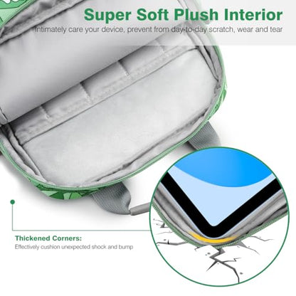 Dadanism 9-11 Inch Tablet Sleeve Bag Carrying Case with Shoulder Strap | Fits iPad (A16) 11", iPad 10th Gen 10.9", iPad Air M4/Pro M5 11", iPad 9/8/7th 10.2", Galaxy Tab A11+ Plus 11", Cyan+Flower - color: Cyan+flower, size: 9-11 Inch