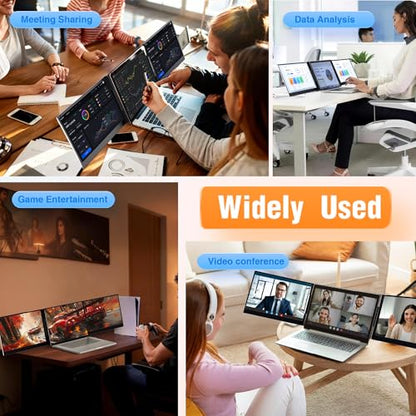 Laptop Screen Extender 15.6" Ultra-Thin, 1080P FHD IPS Dual/Triple Portable Monitor for Laptop, USB-C/HDMI Plug&Play, Fits 17.3" Max Laptops,Travel Screens for Windows/Mac/Chrome/Android/Switch - size: Triple 15.6" Monitor