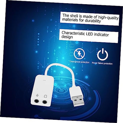 TEHAUX 2Pcs USB External Sound Card Adapter Independent Practical Audio Adapter for Laptop Plug and Sound Quality with Noise Reduction No Driver Required