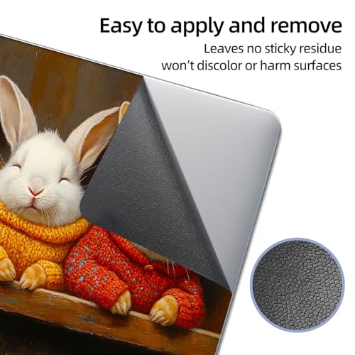 Universal Laptop Skin Sticker Decal, 12"-15.6" Aesthetic Vinyl Wrap, Cozy Bunnies in Sweaters Waterproof Notebook Cover Art Protector for MacBook HP Dell Lenovo, Fits 13" 14" 15" 15.6" - color: Cozy Bunnies in Sweaters