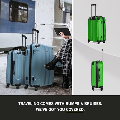 Kenneth Cole REACTION Out of Bounds Lightweight Hardshell 4-Wheel Spinner Luggage, Kelly Green, 2-Piece Set (20" & 28") - color: Kelly Green, size: 2-Piece Set (20" & 28")