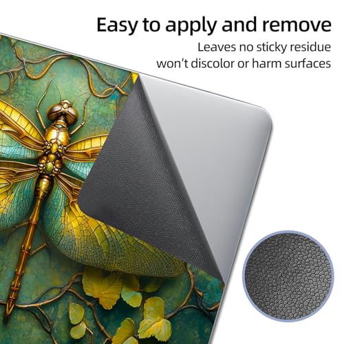 Universal Laptop Skin Sticker Decal, 12"-15.6" Aesthetic Vinyl Wrap, Golden Dragonfly Waterproof Notebook Cover Art Protector for MacBook HP Dell Lenovo, Fits 13" 14" 15" 15.6" - color: Golden Dragonfly