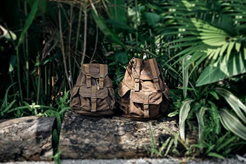 GOOTIUM 21101KA-S Specially High Density Thick Canvas Backpack Rucksack, Coffee, Small - color: Coffee, size: Small