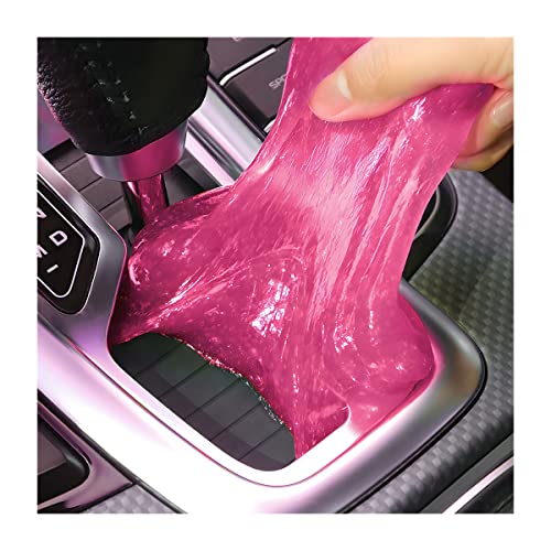 Cleaning Gel for Car, Auto Detailing Slime Mud, Putty Cleaner Dust Removal, Vehicle Interior Soft Glue Cleaning Tools Kit, Car Accessories for Cleaning Air Vents, Keyboard, PC, Laptops (Pink) - color: Pink