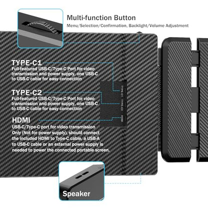 KEFEYA Laptop Screen Extender, 14" Portable Monitor for Laptop, 1440P QHD Triple Screen Monitor Extender for 13"-17" Laptops, HDMI/USB-C for MacBook, Windows, Chrome, Switch, Plug & Play - size: 14.1"
