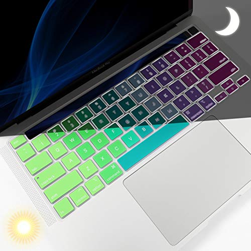 Allinside Soft Silicone Keyboard Cover for MacBook Pro 13 inch (A2338 M1 A2251 A2289, 2020–2023) & MacBook Pro 16 inch (A2141, 2019–2020) with Touch Bar & Touch ID, US Layout, Rainbow - color: 02 Rainbow, size: 2019-2020 Macbook Pro 13/16