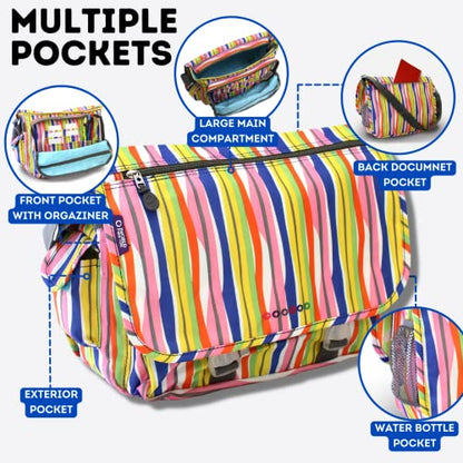 J World New York Terry Messenger Bag for Women Girls School Kids - color: Wavery