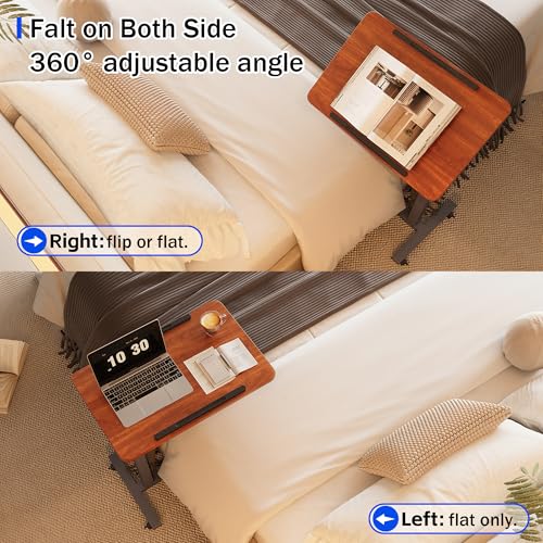 Furist Overbed Bedside Table with Wheels, Medical Hospital Bed Table, Computer Stand for Bed Side, Rolling Tray for Hospital and Home Use