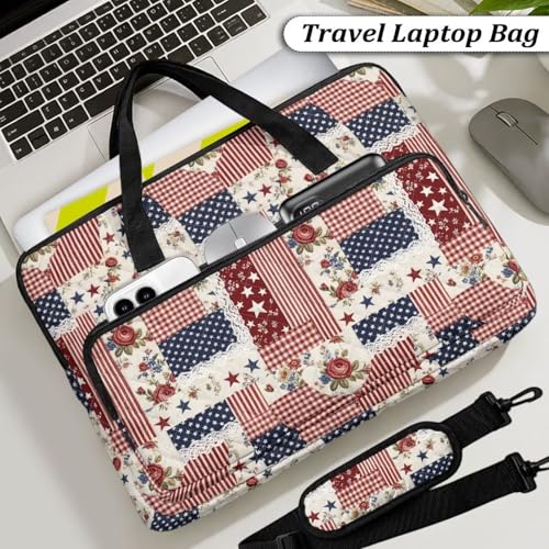 Laptop Sleeve, Laptop Cover with Adjustable Strap Computer Bag Tablet Notebook Sleeves Handbag Messenger Briefcase - color: American Flag Design