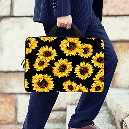 10 inch Messenger Bag Carrying Case with Handle Accessory Pocket Fits 7 to 10-Inch Laptops/Notebook/Kids Tablet (7-10.2 inch, Sunflowers) - color: Sunflowers, size: 7-10.2 inch
