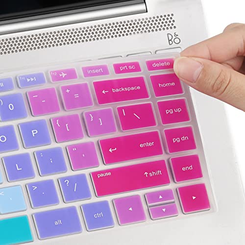 Keyboard Cover for HP Stream 14" Laptop, HP Laptop 14-dq/dk/cf/fq 14-cf0006dx 14-cf2033wm 14-cf0013dx cf2733wm 14-cf2112wm 14-cf2111wm 14-fq1025cl 14-fq0013dx 14-fq0045nr 14-fq1003cl fq0032ms -Rainbow - color: Rainbow