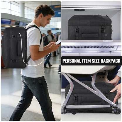 HILOMON Personal Item Travel Backpack Airline Backpack Carry-on Under Seat | TSA Approved 15.6inch Laptop Backpack, Fit for 18x14x8 Frontier Personal Item Bag, Lightweight 30L Luggage Bookbag