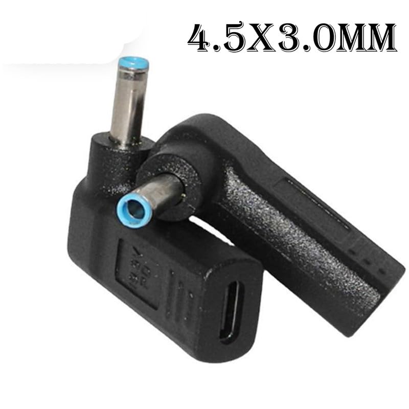 100W DC Adapter to Female USBC 4.5 X 3.0mm, USB C to 4.5mmX3.0mm 19.5V Adapter Made for HP Spectre, Envy, EliteBook, Chromebook Series - style: 4.5x3.0mm for HP