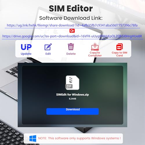 USB SIM Card Reader - Sim Card Adapter Kit with Eject Pin - Micro/Nano/Standard Sim Card Readers - USB to Sim Card Adapter Edit and Read Messages/Contacts - SIM Adapters for Laptops Computer Windows
