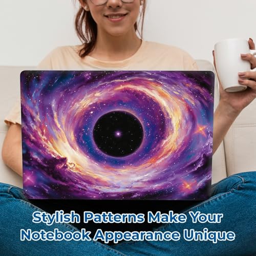 Reusable Universal Laptop Skin Sticker, Cut to Fit for 11.6–15.6 Inch Laptops, Waterproof Protective Film, No-Residue - Galaxy Black Hole - color: Galaxy Black Hole