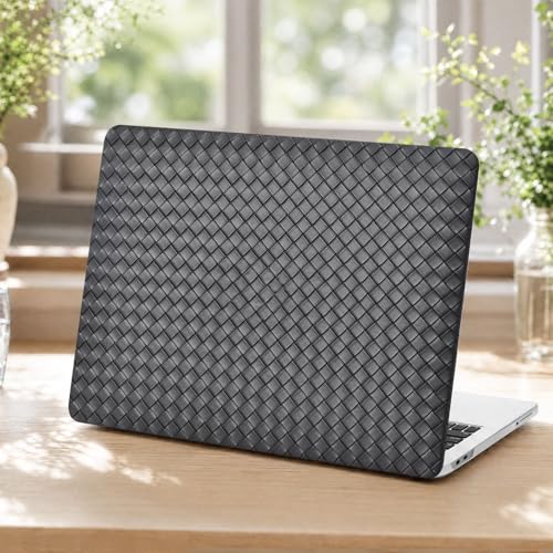 Voidborne Compatible with MacBook Neo 13 inch Case 2026 Release Model A3404 with A18 Pro Chip,Elegant Tartan PVC Leather Plastic Hard Shell Protective Case for Neo 13 inch + Keyboard Cover,Black Grid - color: Black-Tartan PVC Grid