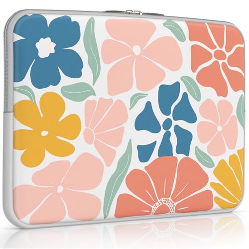 iCasso Laptop Sleeve 13 inch for MacBook Air 13-13.6 inch M3/M2/M1, Laptop Sleeve for MacBook Pro 13 inch 2024-2016, Slim Protective Travel Carrying Case for MacBook Pro 14 inch, Colorful Flower - color: Colorful Flower