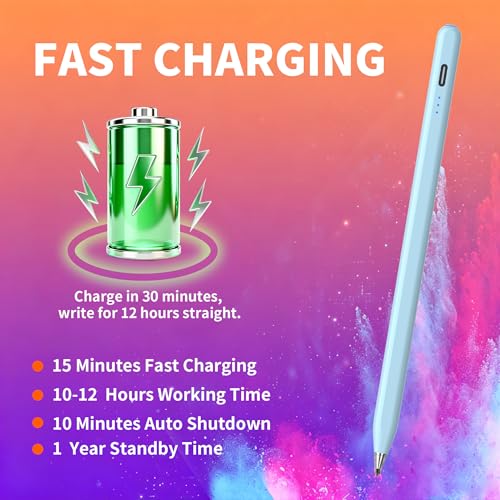 Digital for Android Tablets Stylus Pen for Samsung Galaxy Tab A11+Plus/A11/A9+/A9 Pencil,Accurate Without delay，One-Click Power On/Off,+2Nibs&Long Battery Life (Blue) - color: Blue