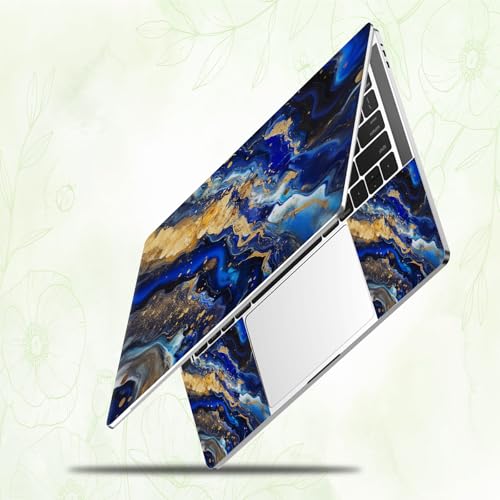 Laptop Skin Sticker Decal, Universal Reusable Vinyl Laptop Cover for 12" 13" 13.3" 14" 15" 15.4" 15.6" Notebook PC, Waterproof Scratch-Resistant with 2 Wrist Pads, Easy to Apply & Remove,Blue Marble - color: Blue Marble