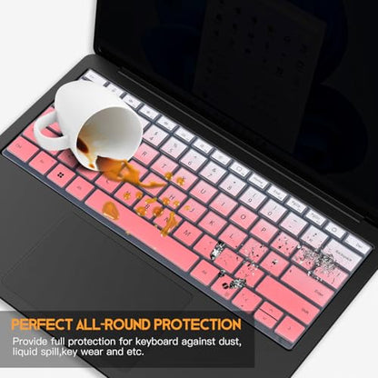 Keyboard Cover for 2026 2024 Microsoft Surface Laptop 8/7(7th Edition) 13.8 & 15 inch, Surface Laptop Accessories Ultra Thin Keyboard Protective Skin -Ombre Pink - color: Ombre Pink