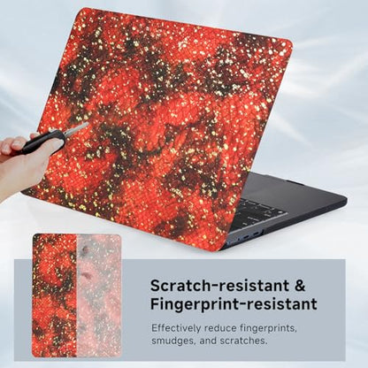 Funut for MacBook Air 13 Inch Case 2026 2025-2022 M5 M4 M3 M2 A3449 A3240 A3113 A2681, Luxury Snake PU Leather Scratch & Shockproof Hard Shell Case & Keyboard Cover,Snake Skin Red - color: Snake Brown, size: 2022-2026 MacBook Air 13.6 inch M2 M3 M4 M5