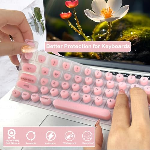 Keyboard Cover for Long Nails with Tactile Markers | Heart-Shaped Silicone Anti-Static Keys Protector, Universal Fit for MacBook Air/Pro (2020-2024 Models) - size: Keyboard Cover