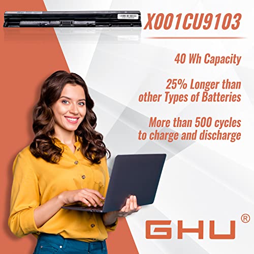 GHU M5Y1K HD4J0 Laptop Battery 40Wh Replacement for Dell Inspiron 14 15 17 3000 5000 Series 3451 3452 3551 3552 3558 3567 5558 5559 5755 5758 5759, Compatible with 6VFVM 1KFH3 GXVJ3 WKRJ2 VN3N0 991XP