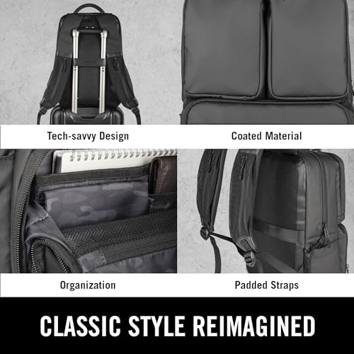 The Kenneth Cole REACTION Ryder 17-Inch Coated Polyester Travel Laptop Backpack Bag, Black - style: Backpack