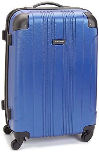 Kenneth Cole REACTION Out of Bounds Lightweight Hardshell 4-Wheel Spinner Luggage, Cobalt Blue, 24-Inch Checked - color: Cobalt Blue, size: 24-Inch Checked