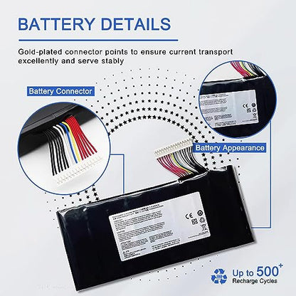 JOTACT BTY-L77（11.1V 83.25Wh/7500mAh 9-Cell） Laptop Battery Compatible with MSI GT72 2PE 2QD 2QE 6QD 6QE GT72S 6QD 6QE 6QF WT72 2OK 2OM 6QI GT80 GT80S Series Notebook MS-1781 MS-1782 MS-1783 MS-1785 - size: 6.52*2.75*0.80 inch BTY-L77