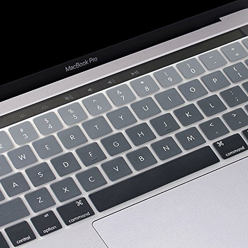 ProElife Grey Gradient Keyboard Cover Ultra Thin Keyboard Protector Skin for MacBook Pro with Touch Bar 13-inch 15-inch (Model A2159, A1989, A1990, A1706, A1707) (2019 2018 2017 2016) (Ombre Grey) | Ombre Grey, Ultra-Thin (0.26 mm), Silicone Protective Sk