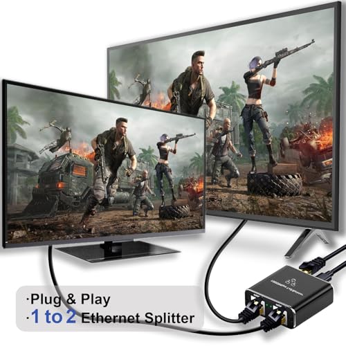 Gigabit Ethernet Splitter 1 to 2 High Speed(2 Devices Simultaneously Networking),1000Mbps Internet Splitters 1 in 2 out, LAN Splitter with USB Power Cable, RJ45 Splitters for Cat5/5e/6/7/8 Cable - style: 1to2