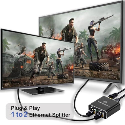 Gigabit Ethernet Splitter 1 to 2 High Speed(2 Devices Simultaneously Networking),1000Mbps Internet Splitters 1 in 2 out, LAN Splitter with USB Power Cable, RJ45 Splitters for Cat5/5e/6/7/8 Cable - style: 1to2
