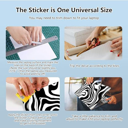 Universal Laptop Skin Sticker with 2 Wrist Pad Skins, Waterproof Scratch Resistant Vinyl Laptop Cover Decal, Cut to Fit for 11–15.6 Inch MacBook HP Dell Lenovo, Abstract Wavy - color: Abstract Wavy