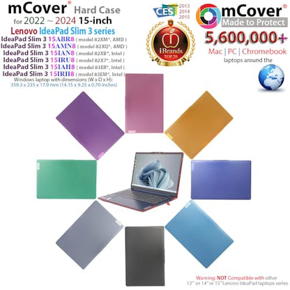 mCover Case Compatible ONLY for 2022-2024 15" Lenovo IdeaPad Slim 3 ｜ 3i 15ABR8 / 15AMN8 / 15IAH8 / 15IAN8 / 15IRH8 / 15IRU8 Windows Computers (NOT Fitting Any Other Lenovo Models)- Purple - color: Purple