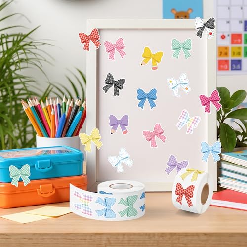 Back School Bow Stickers - 16 Design Waterproof Vinyl Self Adhesive Decals with Cute Ribbon Pattern for Laptop Notebook Scrapbook Water Bottle Classroom Door Teacher Reward Chart Party Favor - style: Back To School Bow