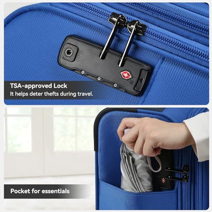 16 Inch Underseat Carry on Luggage With Wheels Weekender Overnight Business Travel Bag Suit cases Mini Suitcases with Wheels Under Seat Bag for Airlines,Blue - color: Blue, size: Underseat 16 inch