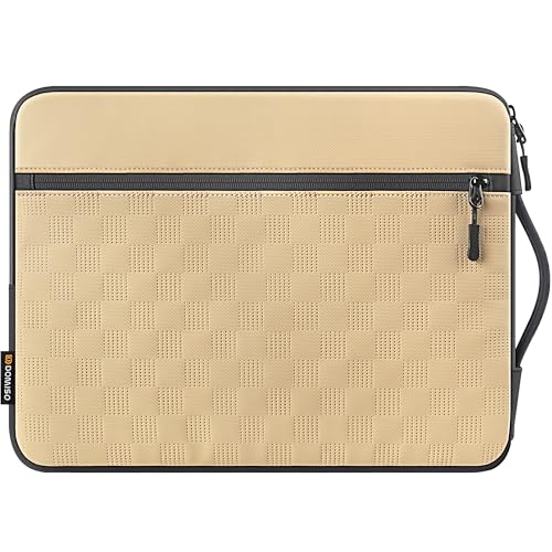 DOMISO 14 Inch Laptop Sleeve with Handle, Waterproof Protective Case for Most 14” Laptops Including MacBook Pro, HP Spectre, Lightweight & Shockproof, Beige - color: Beige, size: 14 inch